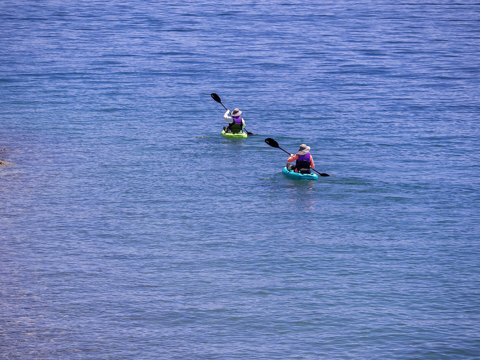 Kayak angler near Boulder Harbor on Lake Mead — the typical budget-tier setup.